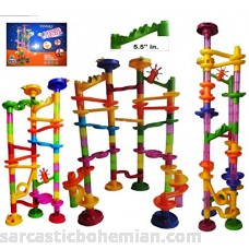 Tevelo Marble Run Coaster 85 Set 240 Rails Length 55 Building Elements 30 Plastic Race Marbles. Learning Railway Construction DIY Build Genius Maze Family Game Endless Fun Design Tower Track B01B4Y7ASK